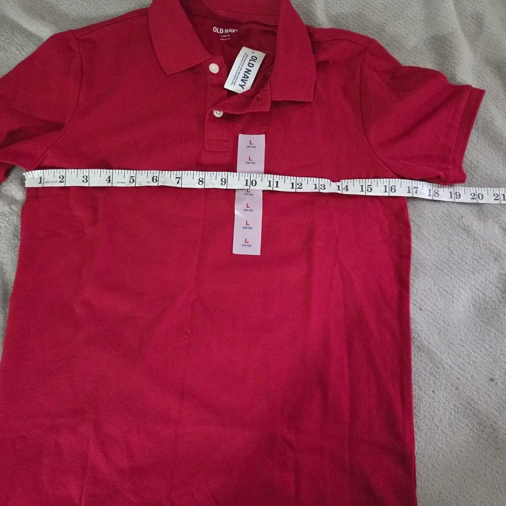 Old Navy Polo Shirt Kids 10-12 Red Tagless Stretch Short Sleeve Top Casual